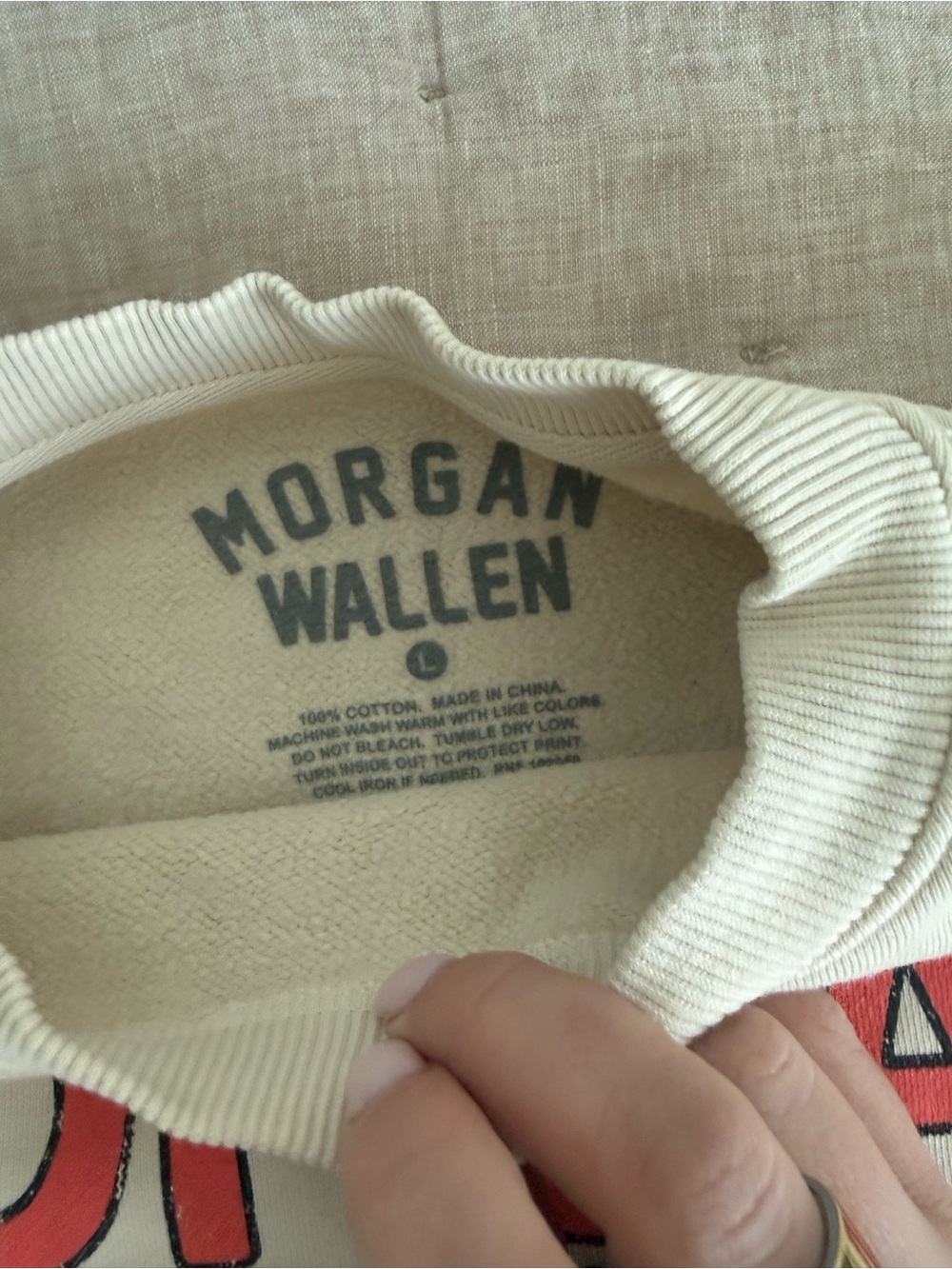 Morgan Wallen I'm The Problem Tour 2025 Sweatshirt Cream Size Large - Picture 4 of 9